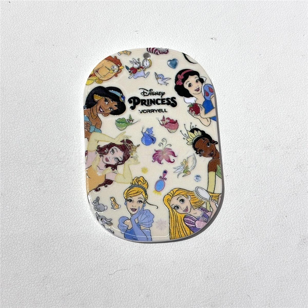 Engraved Princess Pattern Card Pendants with Hanging Hole for DIY Handmade Accessories & Bag Charms