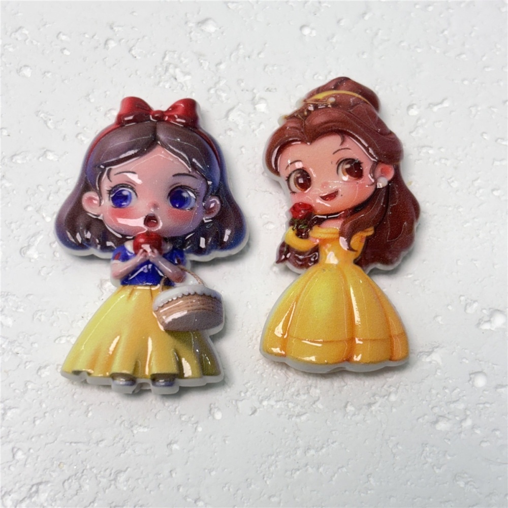 Double Sided Printed Princess Cartoon Beads, Loose Beads for Pen Making, Phone Lanyard & DIY Crafts