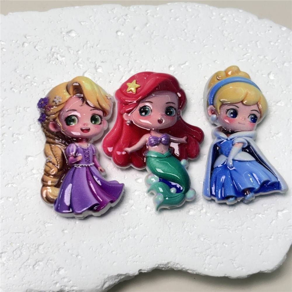 Double Sided Printed Princess Cartoon Beads, Loose Beads for Pen Making, Phone Lanyard & DIY Crafts