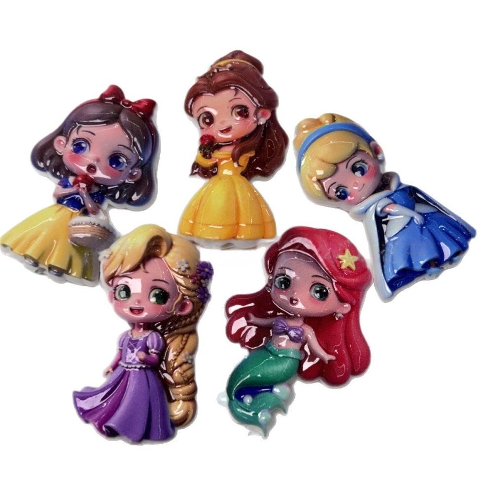 Double Sided Printed Princess Cartoon Beads, Loose Beads for Pen Making, Phone Lanyard & DIY Crafts
