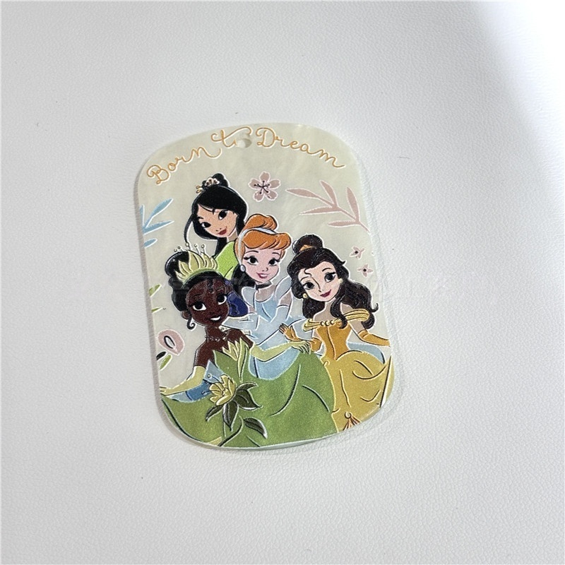 Princess Pattern Card Charms with Hanging Hole, Double Sided Carved Design for Phone Lanyard & Craft Materials