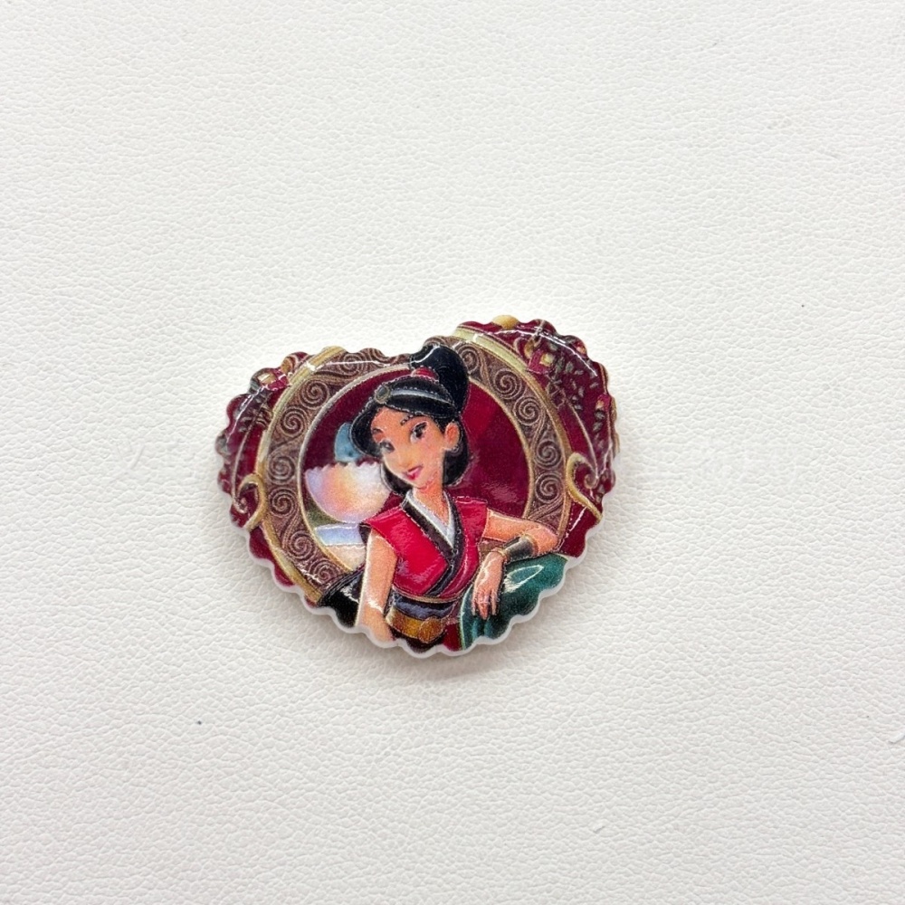 Acrylic Cartoon Princess Printed Charms with Hole, DIY Accessories for Phone Strap & Keychain