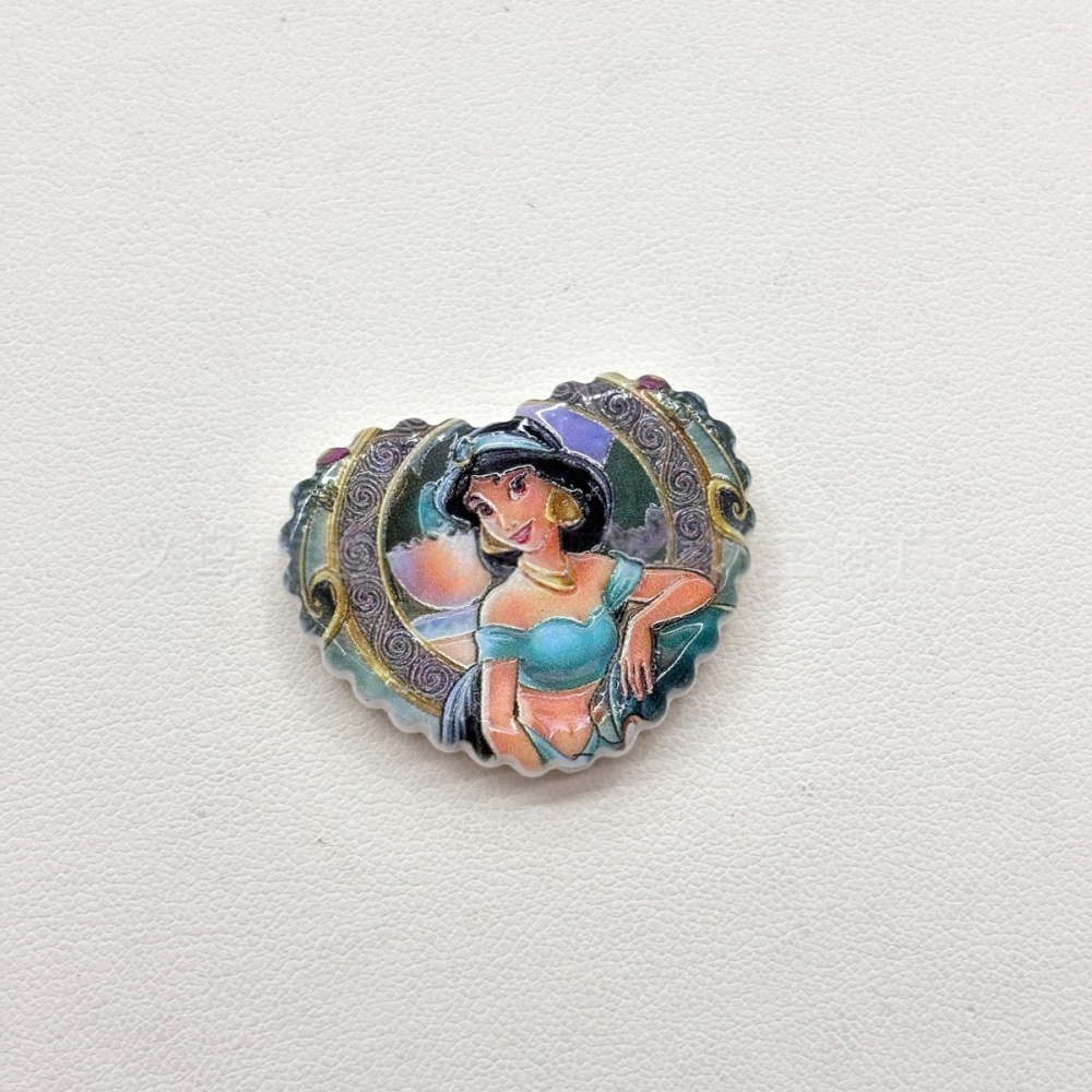 Acrylic Cartoon Princess Printed Charms with Hole, DIY Accessories for Phone Strap & Keychain