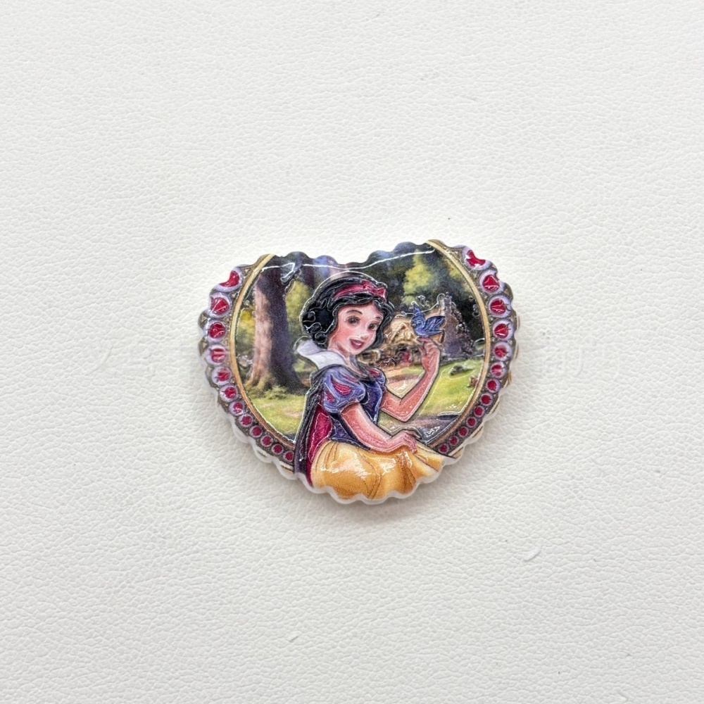 Acrylic Cartoon Princess Printed Charms with Hole, DIY Accessories for Phone Strap & Keychain