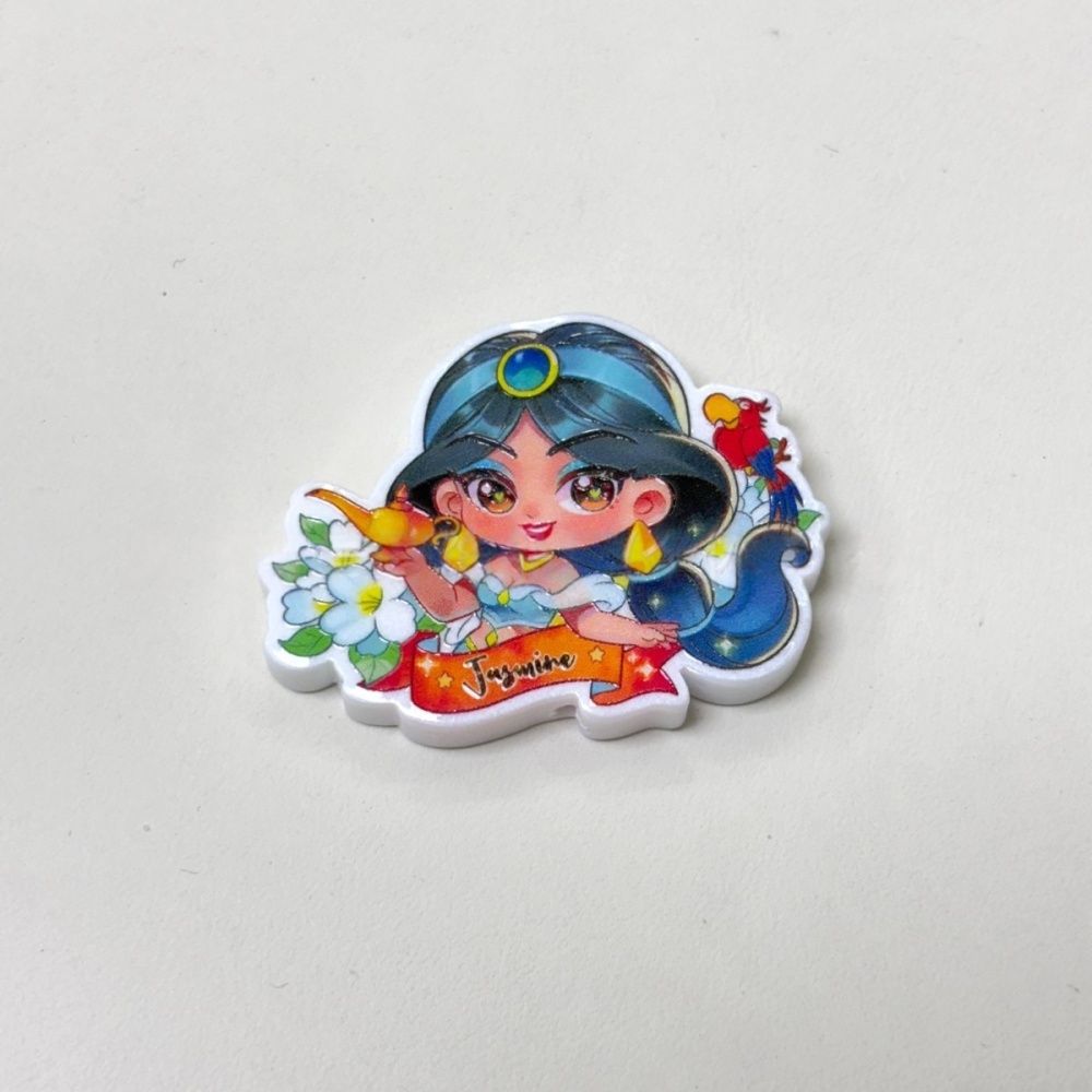 Through Hole Q Version Princess Cartoon Beads, DIY Beads for Bead Pen, Phone Lanyard & Bag Chain