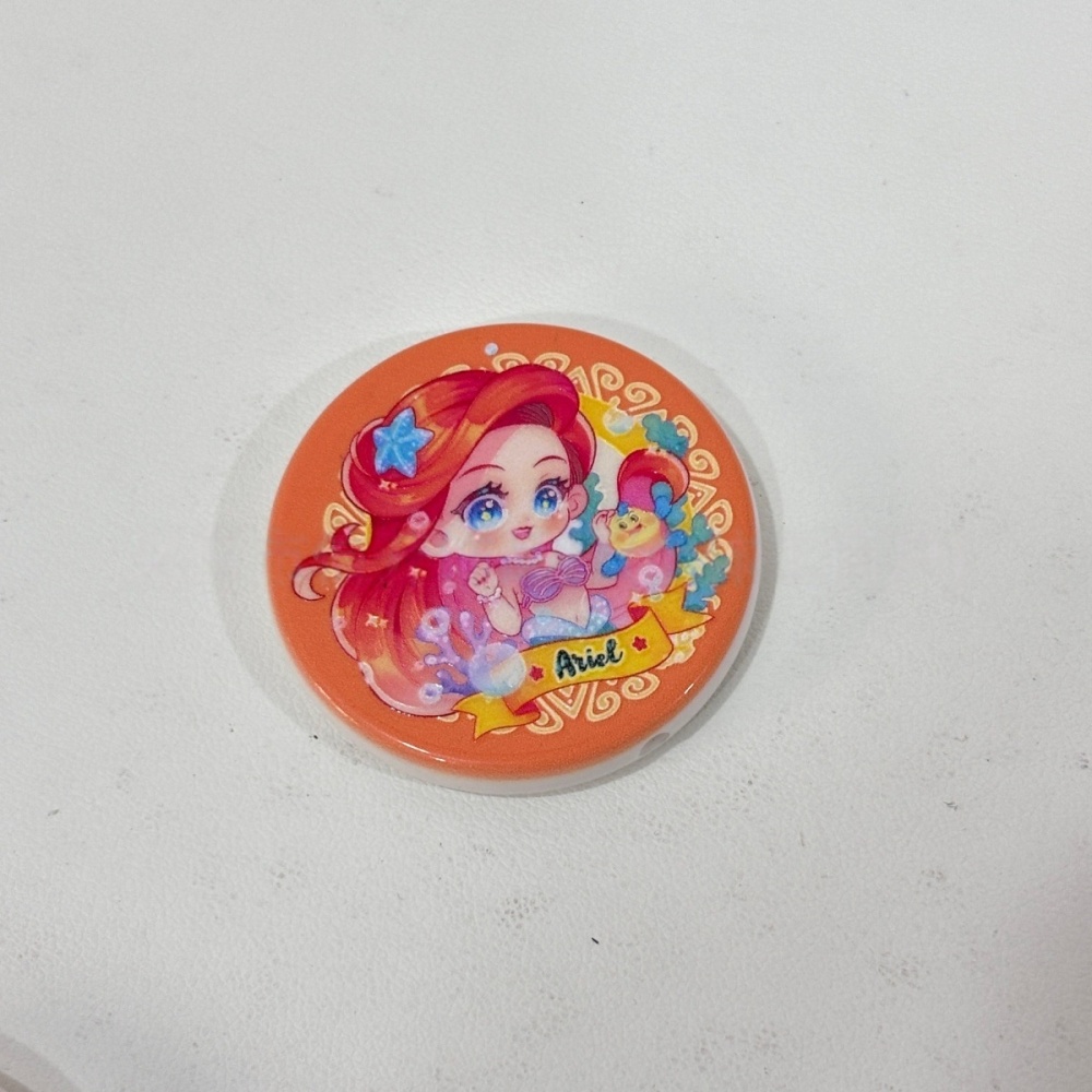 Round Disc Beads with Through Hole, Cute Princess Cartoon Charms for Bag, Pen & Jewelry Making