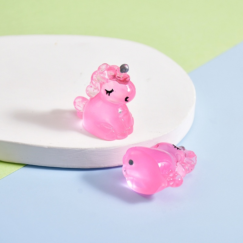 Luminous Stereo Cartoon Pony Figurine Handmade Cream Adhesive Auto Dashboard Decor