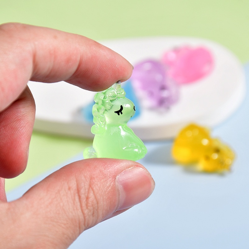 Luminous Stereo Cartoon Pony Figurine Handmade Cream Adhesive Auto Dashboard Decor