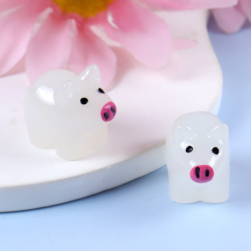 Creative Micro Landscape Glow In Dark Cute Pig Resin DIY Jewelry Accessories Decor Figurine