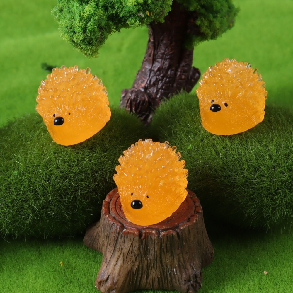 Noctilucent Lovely Hedgehog Resin Charms DIY Mini Scene Decoration Ornament