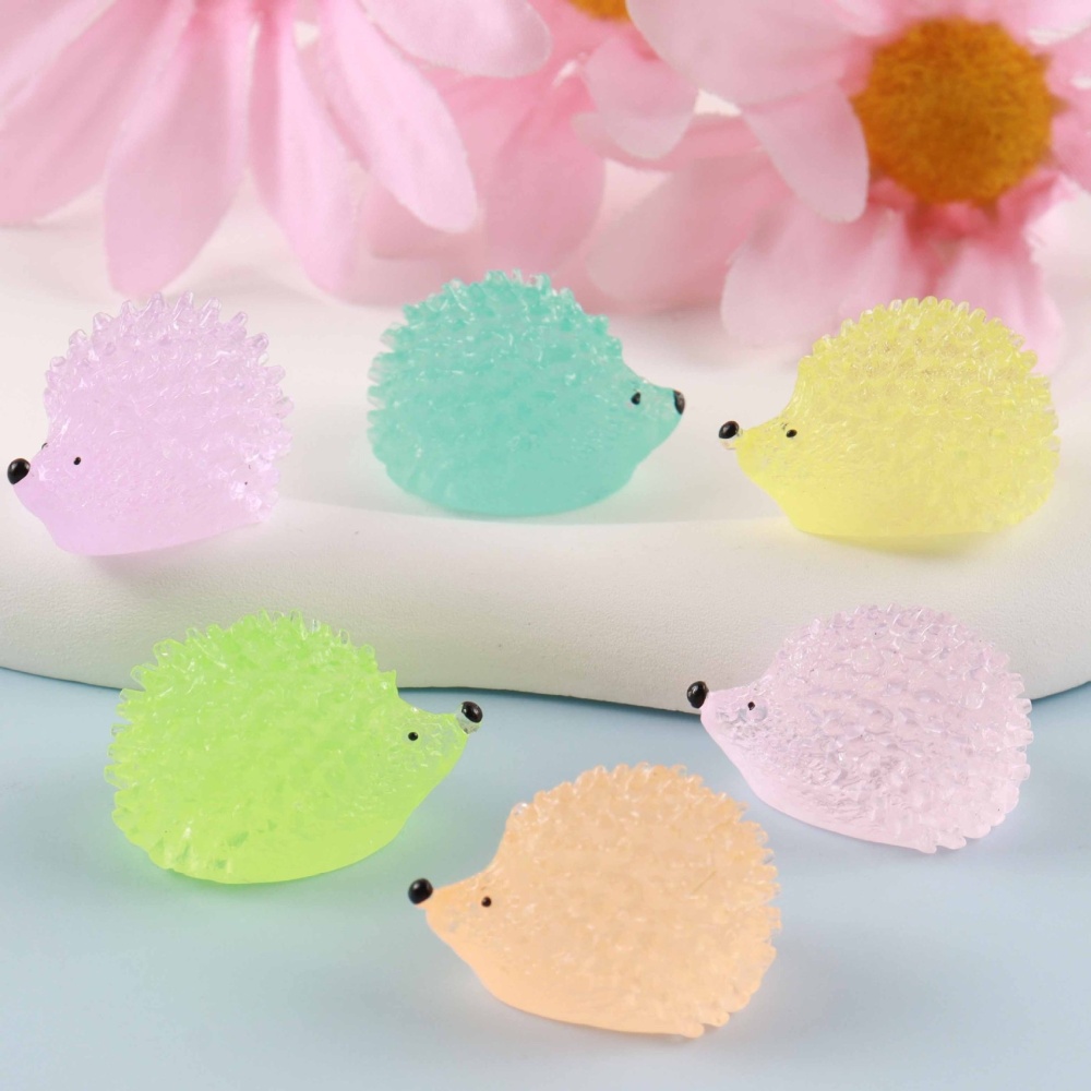 Noctilucent Lovely Hedgehog Resin Charms DIY Mini Scene Decoration Ornament