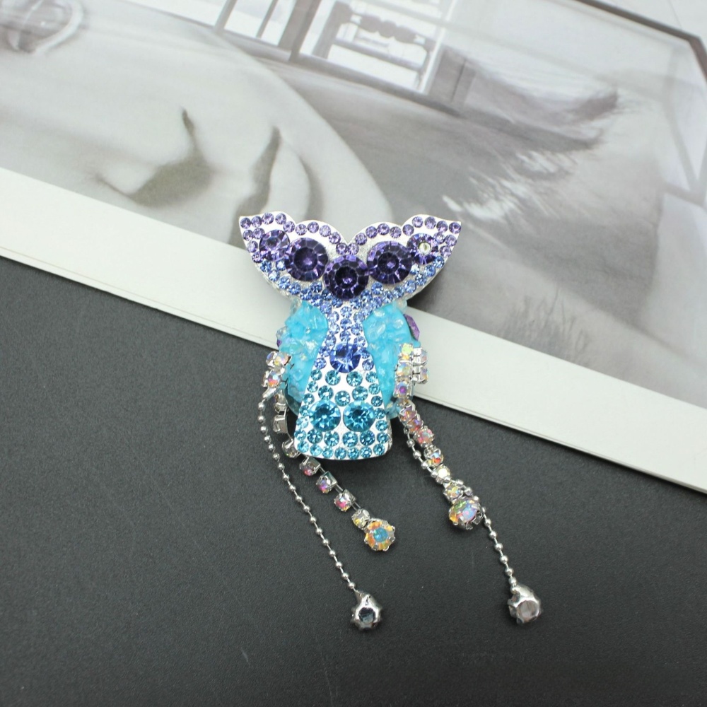 New Double-Sided Full Rhinestone Mermaid Tail Beads with Tassel, Straight Hole Charms for Beadable Pens