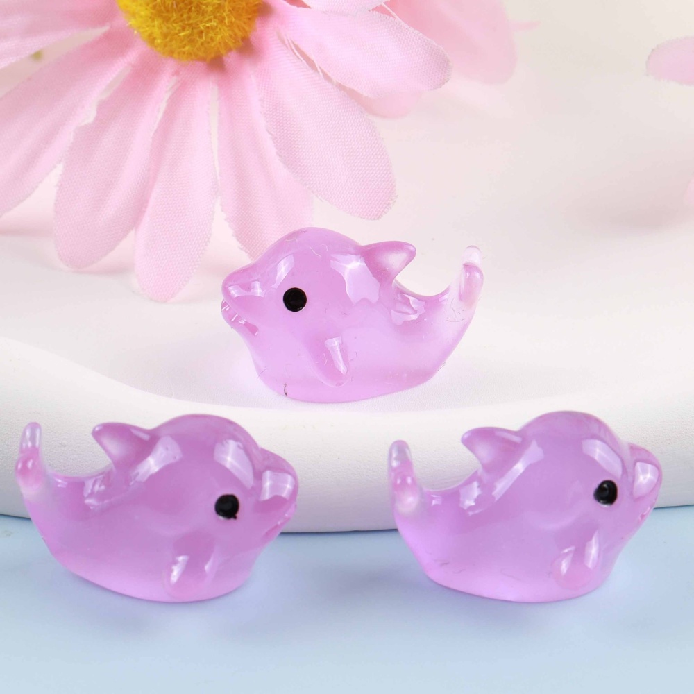 Glow In Dark Resin Mini Simulation Animal DIY Cartoon Craft Ornament Toys