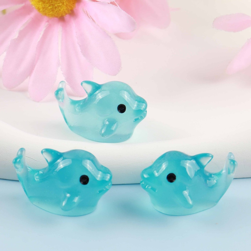 Glow In Dark Resin Mini Simulation Animal DIY Cartoon Craft Ornament Toys