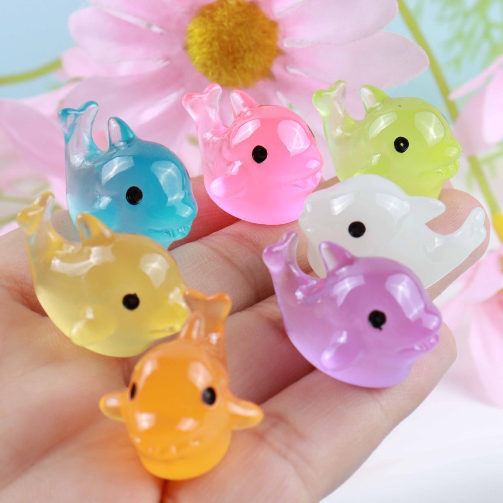 Glow In Dark Resin Mini Simulation Animal DIY Cartoon Craft Ornament Toys