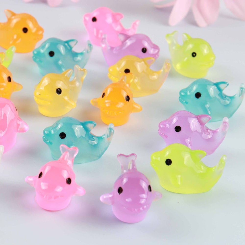 Glow In Dark Resin Mini Simulation Animal DIY Cartoon Craft Ornament Toys
