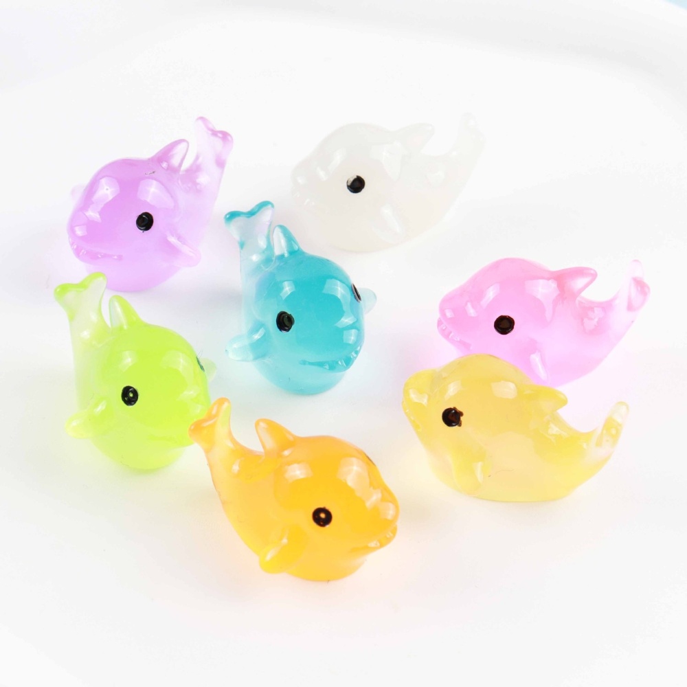 Glow In Dark Resin Mini Simulation Animal DIY Cartoon Craft Ornament Toys