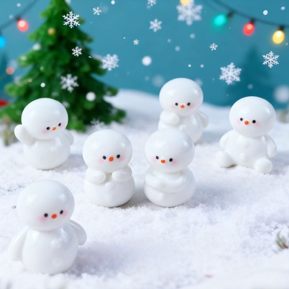 Creative Cute Mini Snowman Figurine Micro Landscape Car Desktop Ornament
