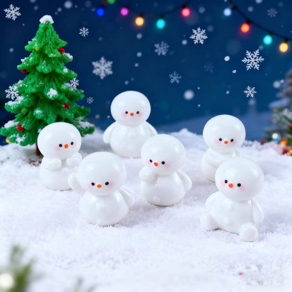 Creative Cute Mini Snowman Figurine Micro Landscape Car Desktop Ornament