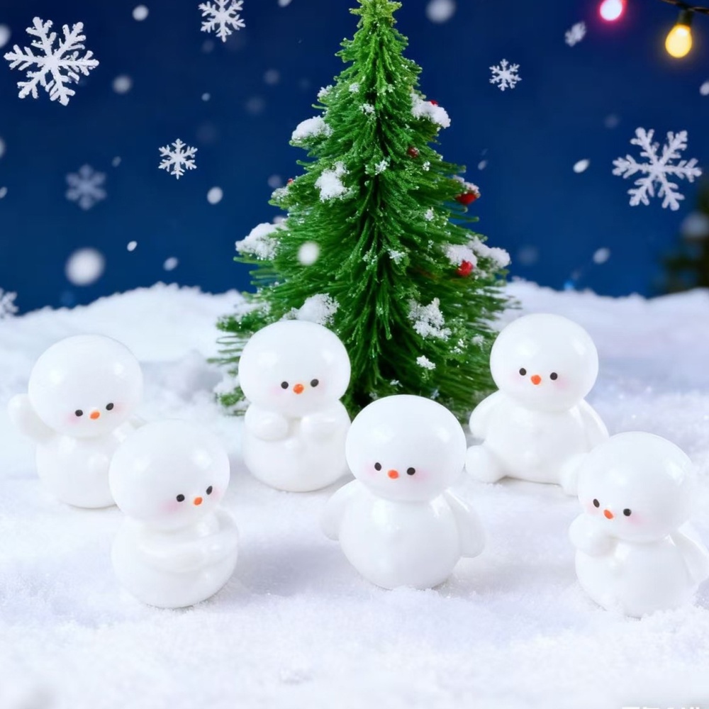 Creative Cute Mini Snowman Figurine Micro Landscape Car Desktop Ornament