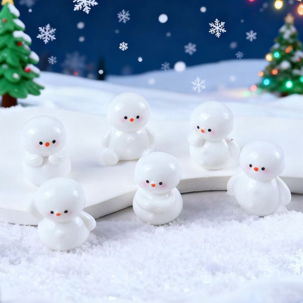 Creative Cute Mini Snowman Figurine Micro Landscape Car Desktop Ornament