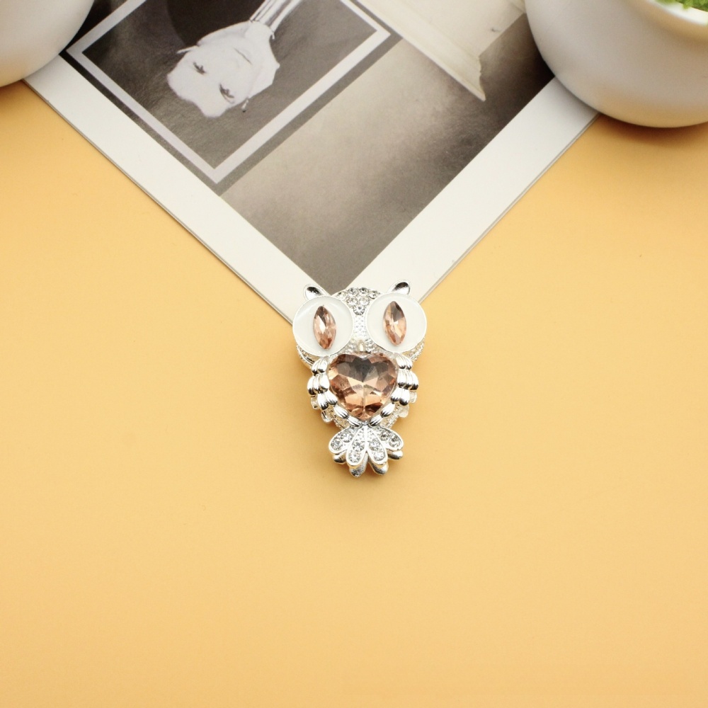 New Trending Heavy-duty Rhinestone Owl Beads, Straight Hole Alloy Loose Beads for Beadable Pens, Keychains & Phone Lanyards