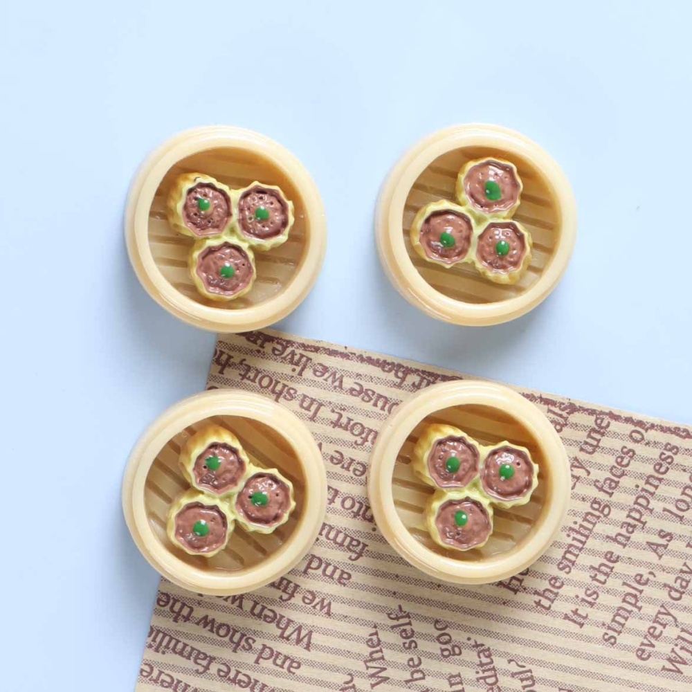 Simulated Food Resin Soup Dumpling Steamed Bun Dumpling Ornament DIY Keychain Pendant Accessories