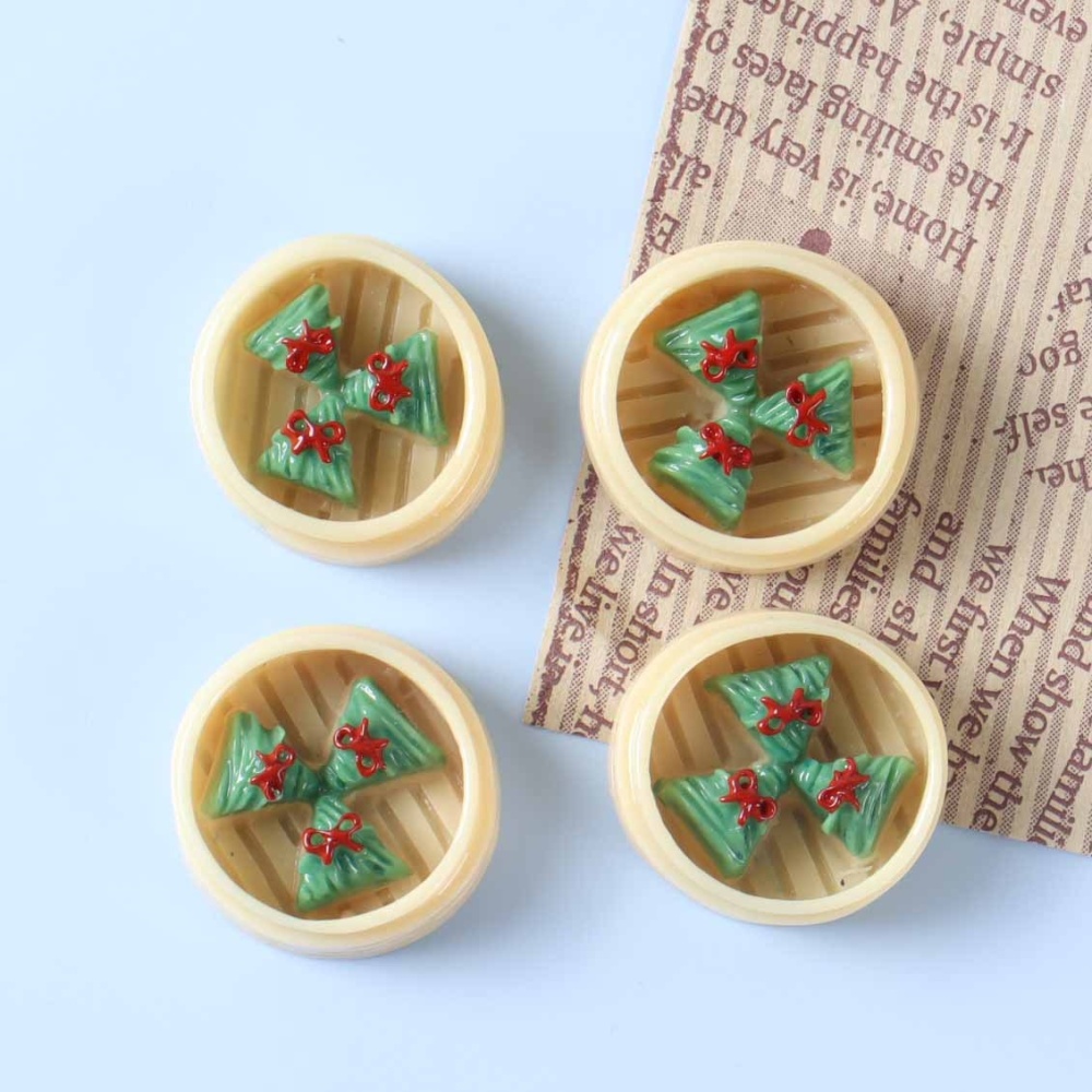 Simulated Food Resin Soup Dumpling Steamed Bun Dumpling Ornament DIY Keychain Pendant Accessories