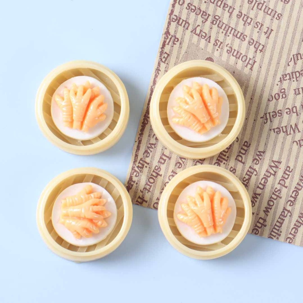 Simulated Food Resin Soup Dumpling Steamed Bun Dumpling Ornament DIY Keychain Pendant Accessories