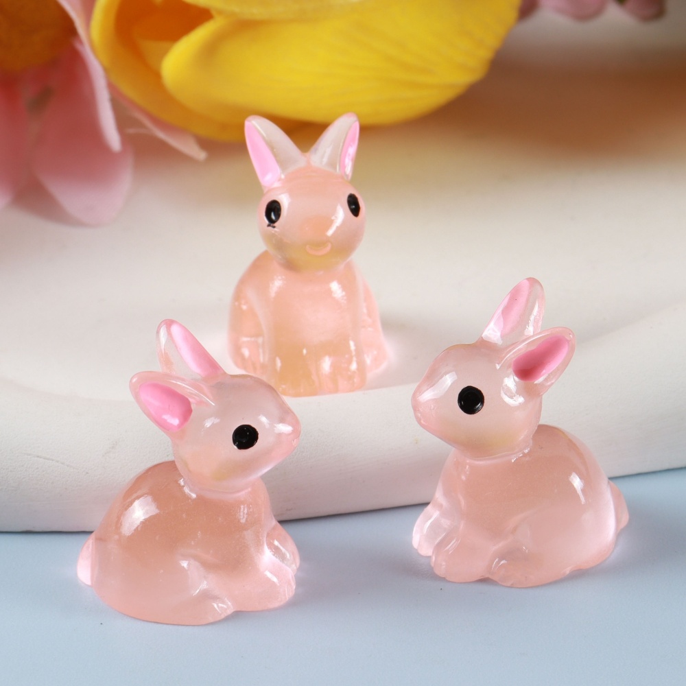 Glow In Dark Resin Mini Simulation Animal DIY Cartoon Craft Ornament Toys