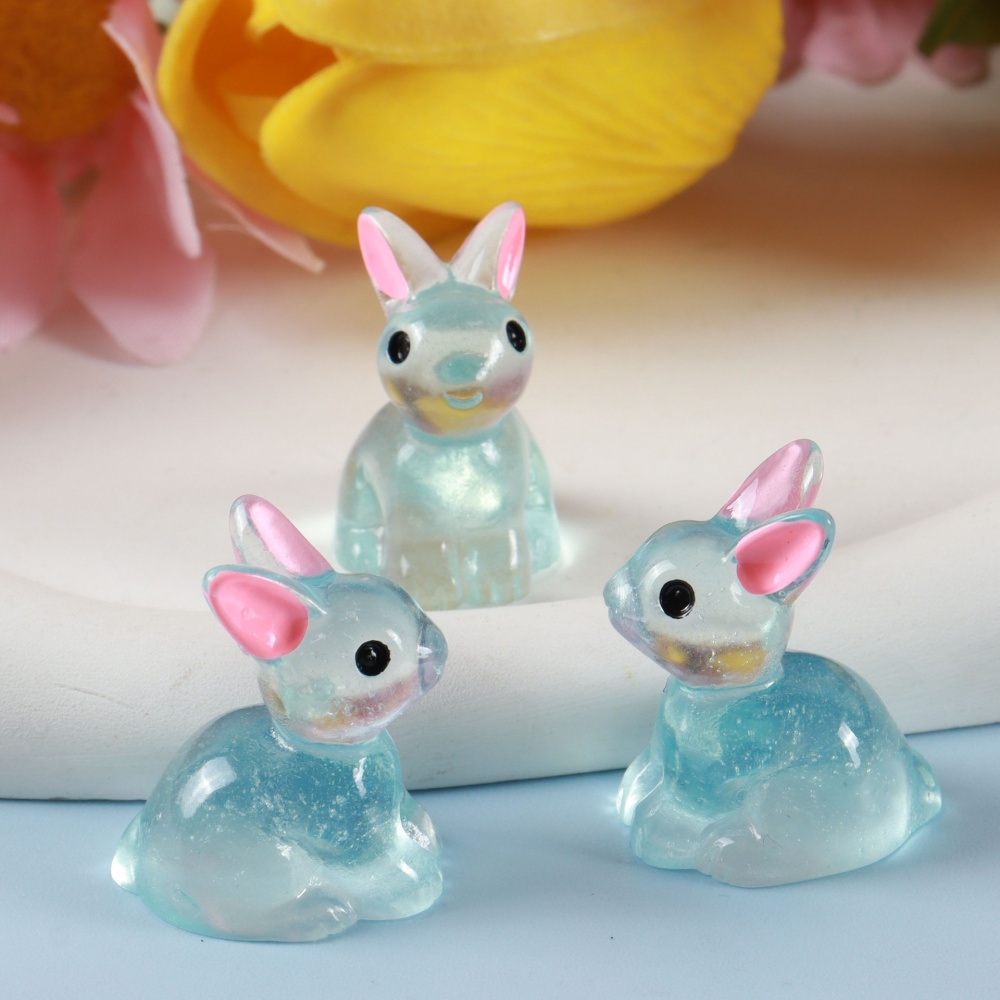 Glow In Dark Resin Mini Simulation Animal DIY Cartoon Craft Ornament Toys