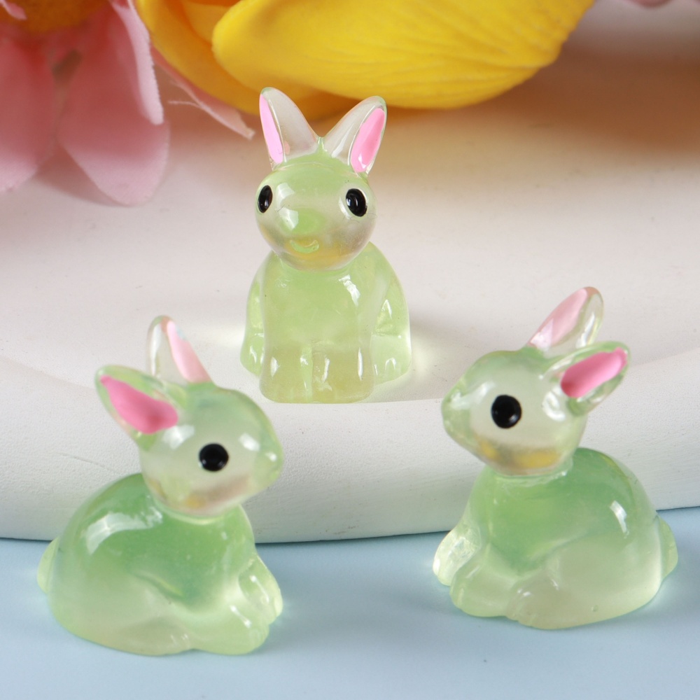 Glow In Dark Resin Mini Simulation Animal DIY Cartoon Craft Ornament Toys