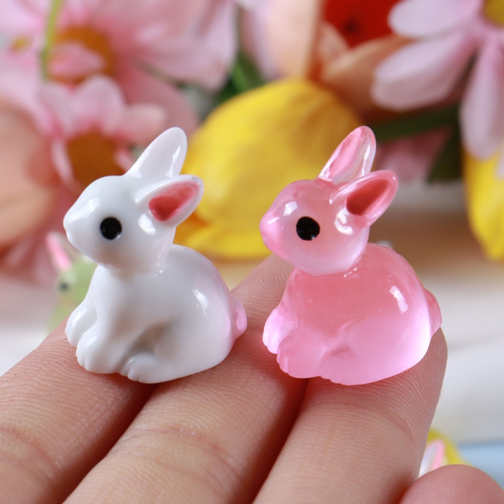 Glow In Dark Resin Mini Simulation Animal DIY Cartoon Craft Ornament Toys