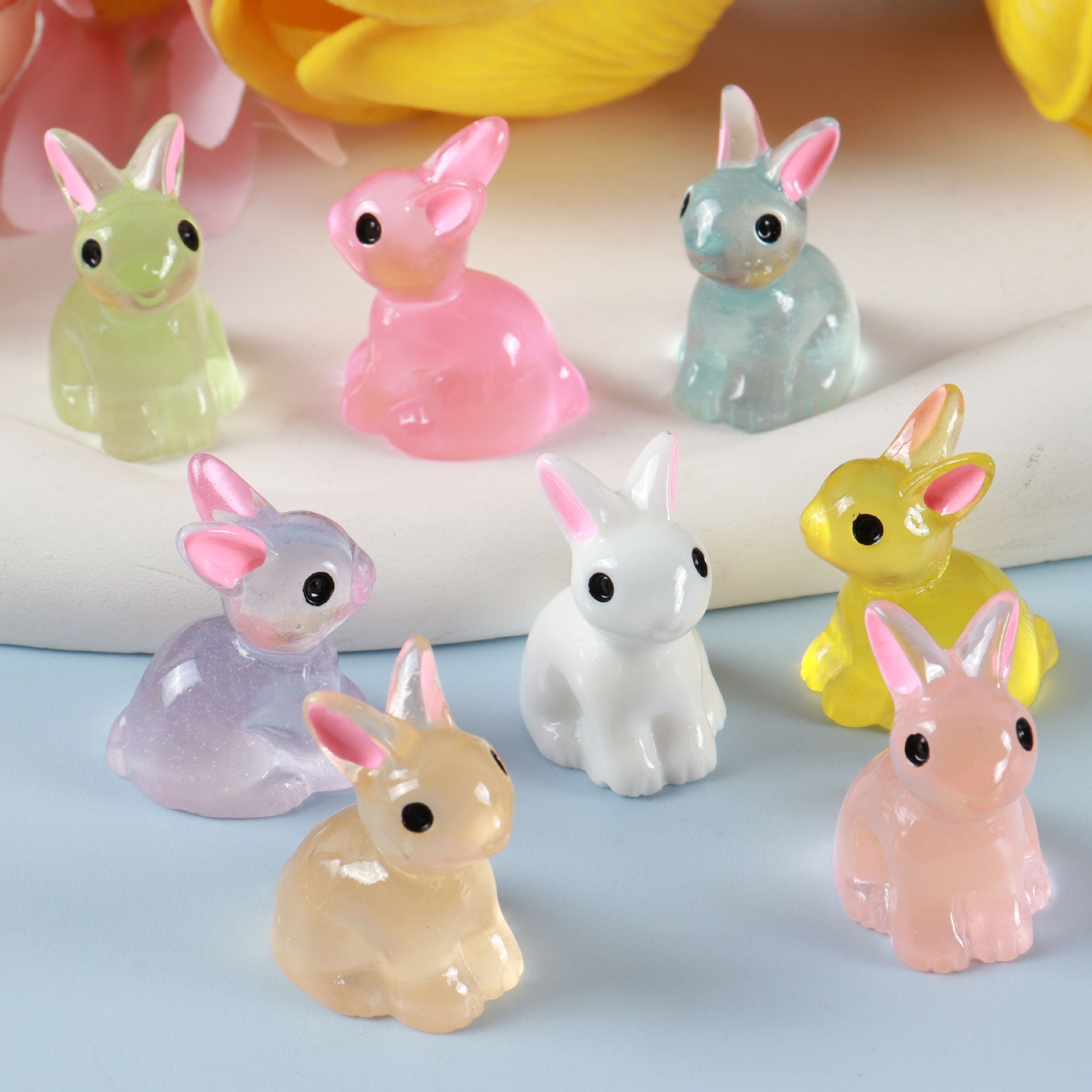 Glow In Dark Resin Mini Simulation Animal DIY Cartoon Craft Ornament Toys