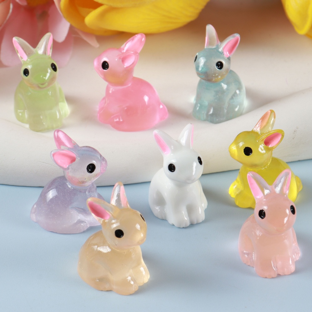Glow In Dark Resin Mini Simulation Animal DIY Cartoon Craft Ornament Toys