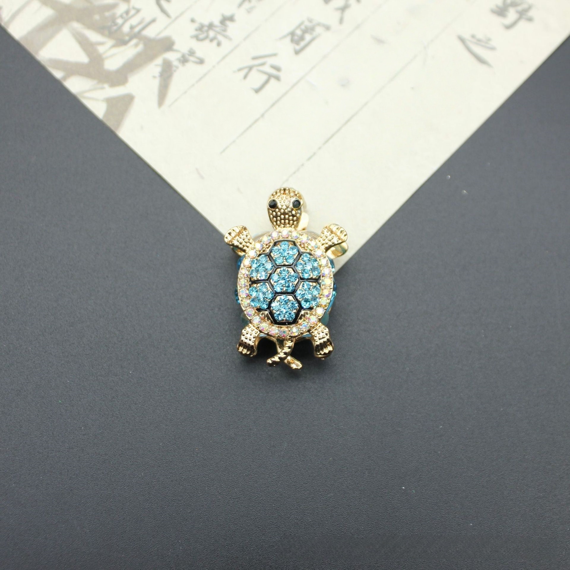 Cute Full Diamond Turtle Beads with Straight Hole, DIY Jewelry Accessories for Pen Making