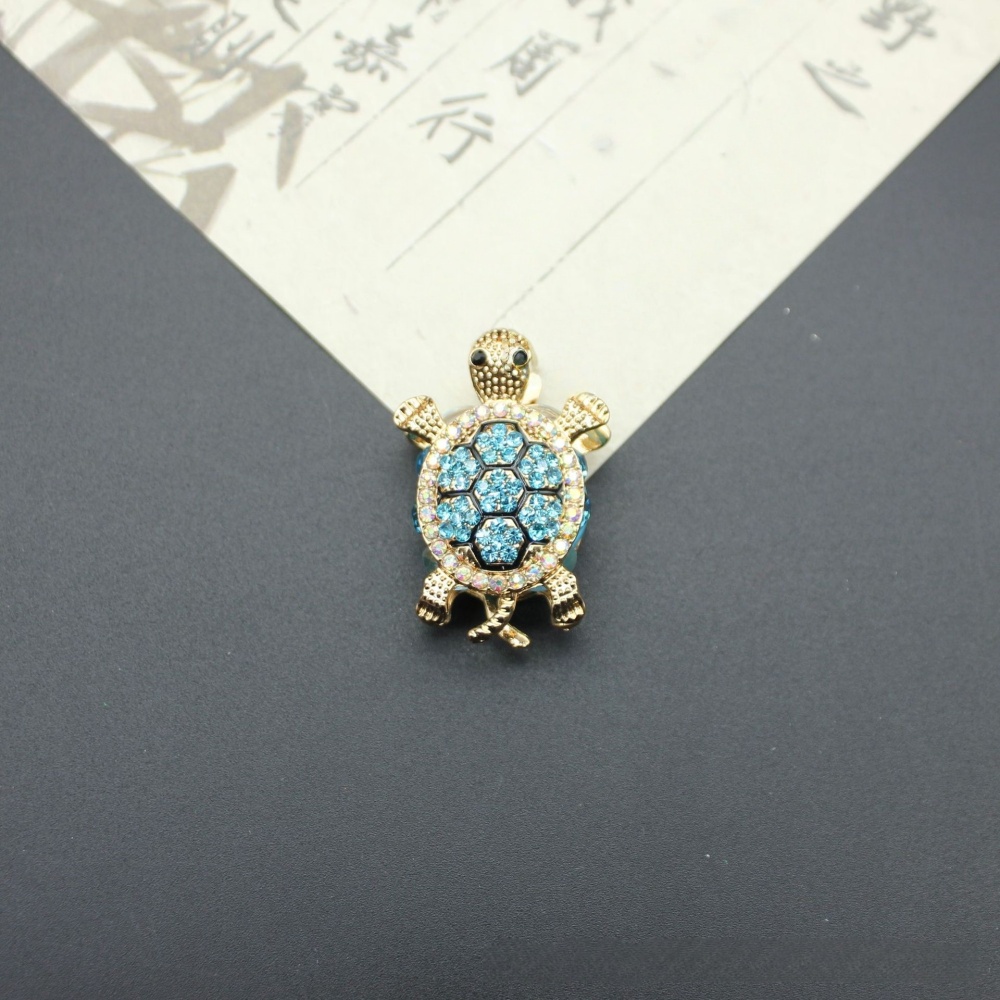 Cute Full Diamond Turtle Beads with Straight Hole, DIY Jewelry Accessories for Pen Making