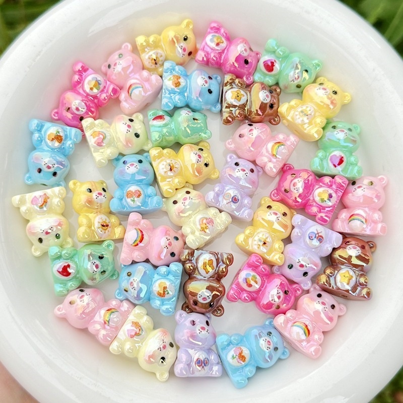 Cute Stereo Bear Charms, Versatile Resin Beads for Bead Pens & Jewelry Making