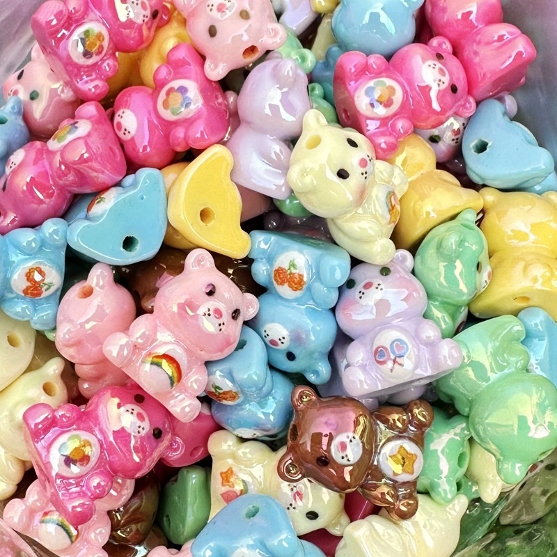 Cute Stereo Bear Charms, Versatile Resin Beads for Bead Pens & Jewelry Making