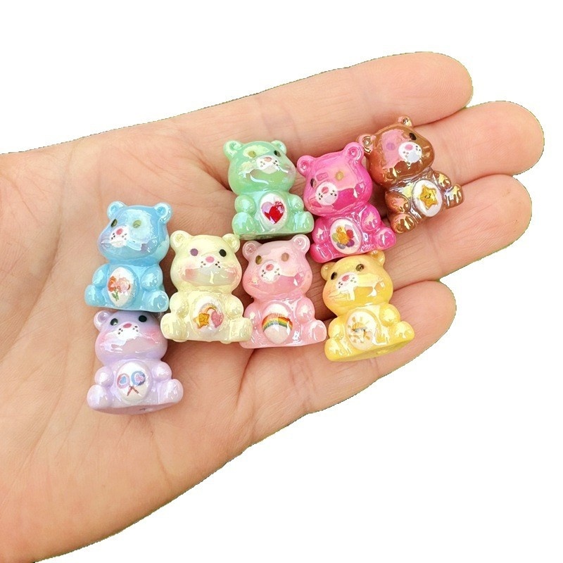 Cute Stereo Bear Charms, Versatile Resin Beads for Bead Pens & Jewelry Making