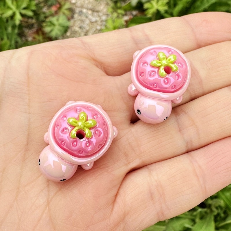 Cute Turtle Fruit Design Beads, Versatile DIY Accessories for Bead Pens & Keychains