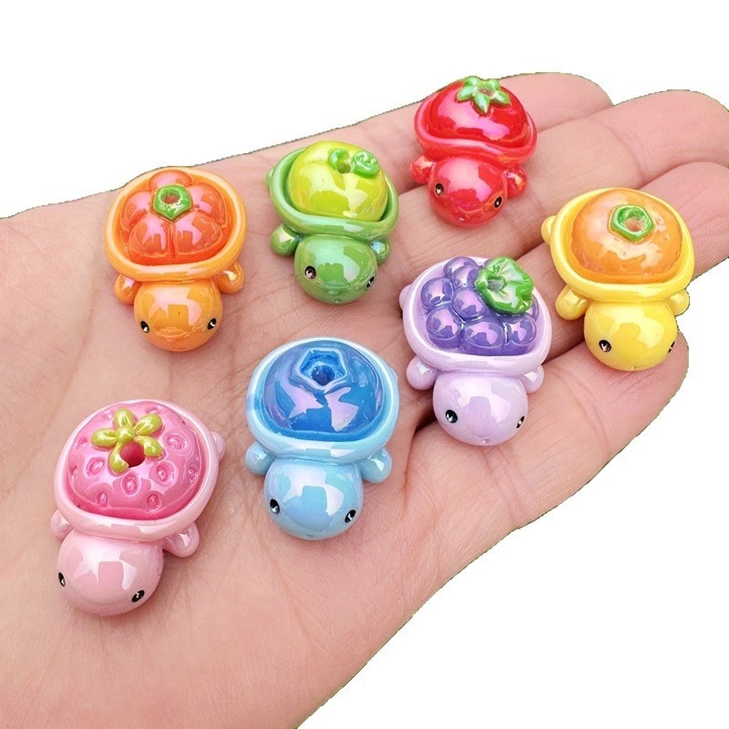 Cute Turtle Fruit Design Beads, Versatile DIY Accessories for Bead Pens & Keychains