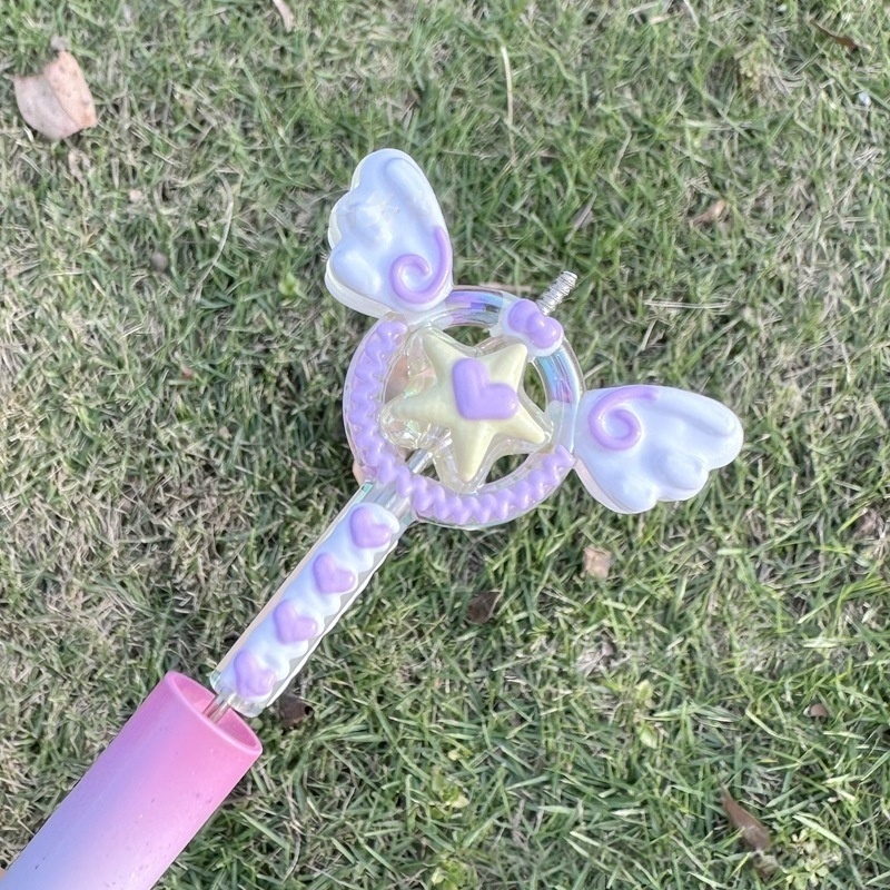 Hand Drawn Irregular Magic Wand Beads, DIY Accessories for Keychains & Bead Pens