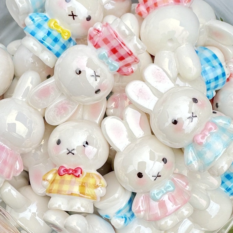 Cartoon Miffy Bunny Beads, Versatile DIY Accessories for Bead Pens & Keychains