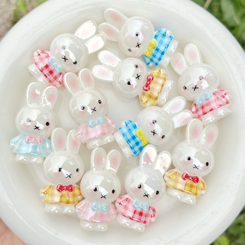 Cartoon Miffy Bunny Beads, Versatile DIY Accessories for Bead Pens & Keychains