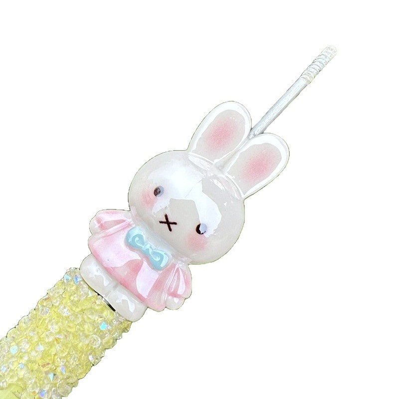 Cartoon Miffy Bunny Beads, Versatile DIY Accessories for Bead Pens & Keychains