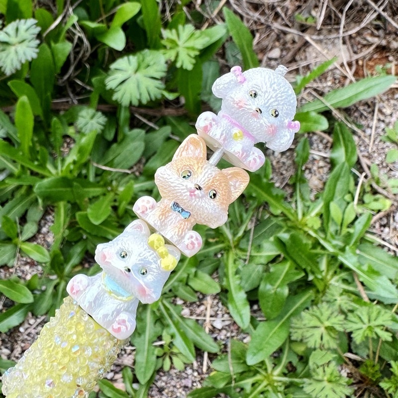 3D Stereoscopic Mini Dog Resin Beads with Through Hole, DIY Bead Pen & Phone Charm Accessories