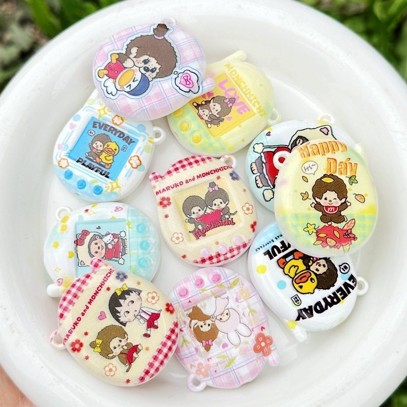 Cartoon Monchhichi Pigeon Gamepad Beads, Versatile Accessories for Bead Pens & Phone Chains