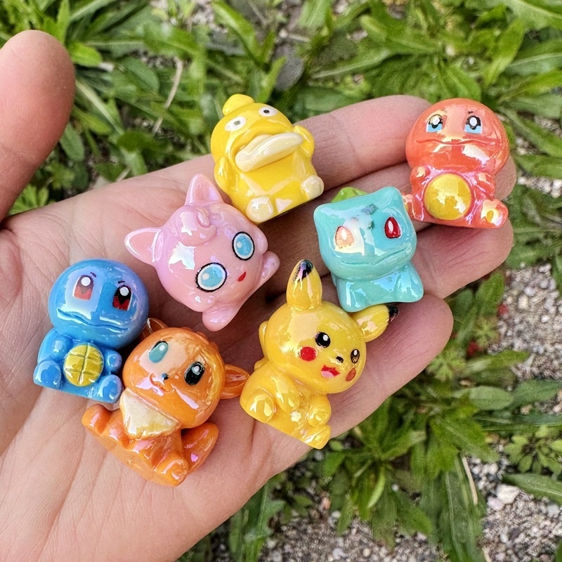 Cartoon Pokemon Craft Beads, DIY Jewelry Accessories for Keychains & Bead Pens