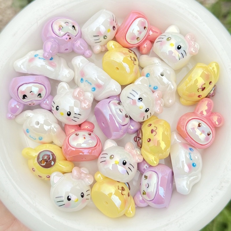 Cute Sanrio Cartoon Beads, Versatile DIY Accessories for Phone Chains & Keychains